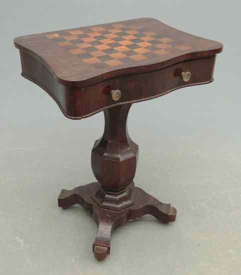 Appraisal: th c gameboard top single drawer stand Top '' x