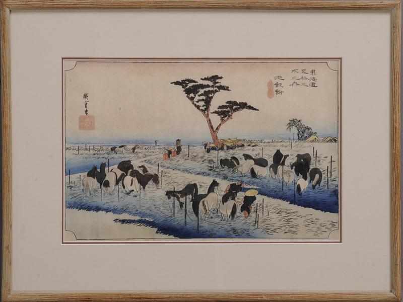 Appraisal: UTAGAWA HIROSHIGE JAPANESE - ''CHIFER STATION'' FROM THE SERIES ''FIFTY-THREE