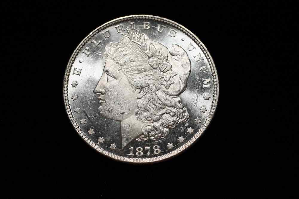 Appraisal: COIN - Eight Tail Feather Morgan Dollar superb cameo