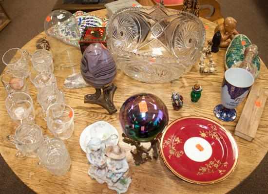 Appraisal: Pressed glass punch bowl pedestal punch bowl with cups assorted