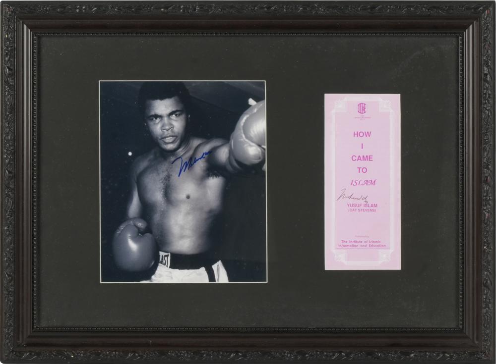 Appraisal: MOHAMMAD ALI-SIGNED PHOTO DISPLAYthe photo of Mohammed Ali autographed and