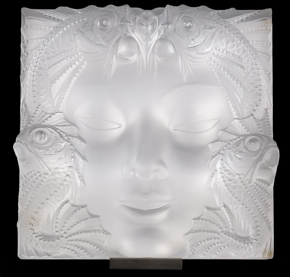 Appraisal: Lalique France Crystal 'Masque De Femme' Lalique crystal decorative panel