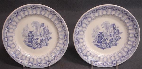 Appraisal: Staffordshire light mulberry transfer plates Claremont by J Clementson d