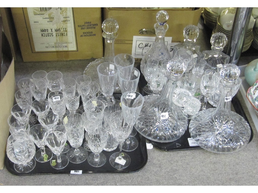 Appraisal: Lot comprising two tray sof assorted glassware - Thomas Webb