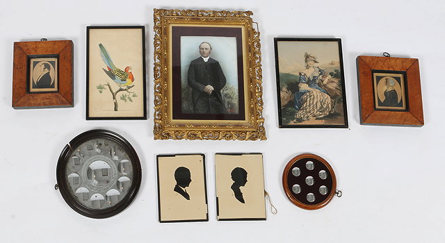 Appraisal: A PAIR OF TH CENTURY PORTRAIT SILHOUETTES painted with gentleman