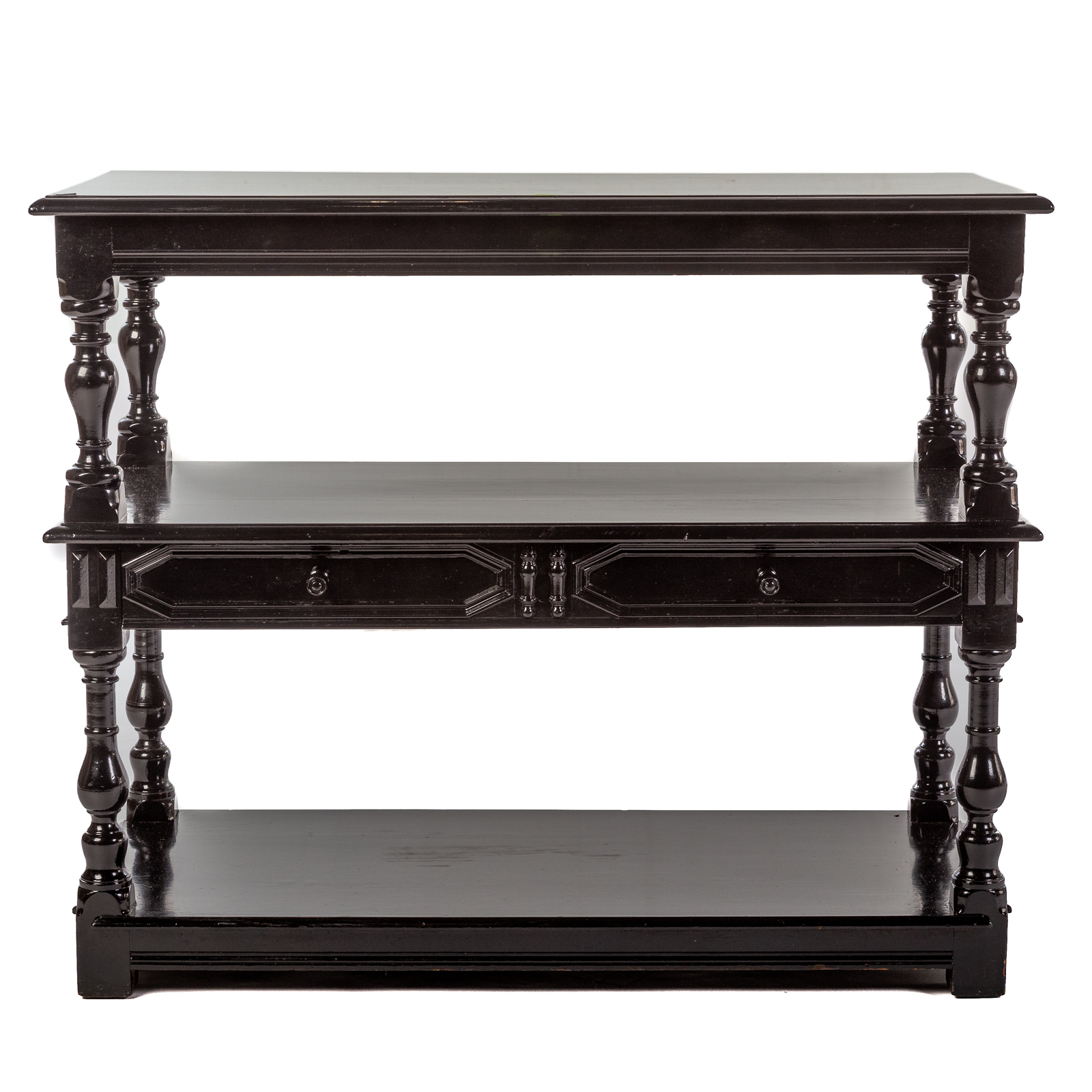 Appraisal: CONTINENTAL STYLE EBONIZED CONSOLE TABLE Late th early th century