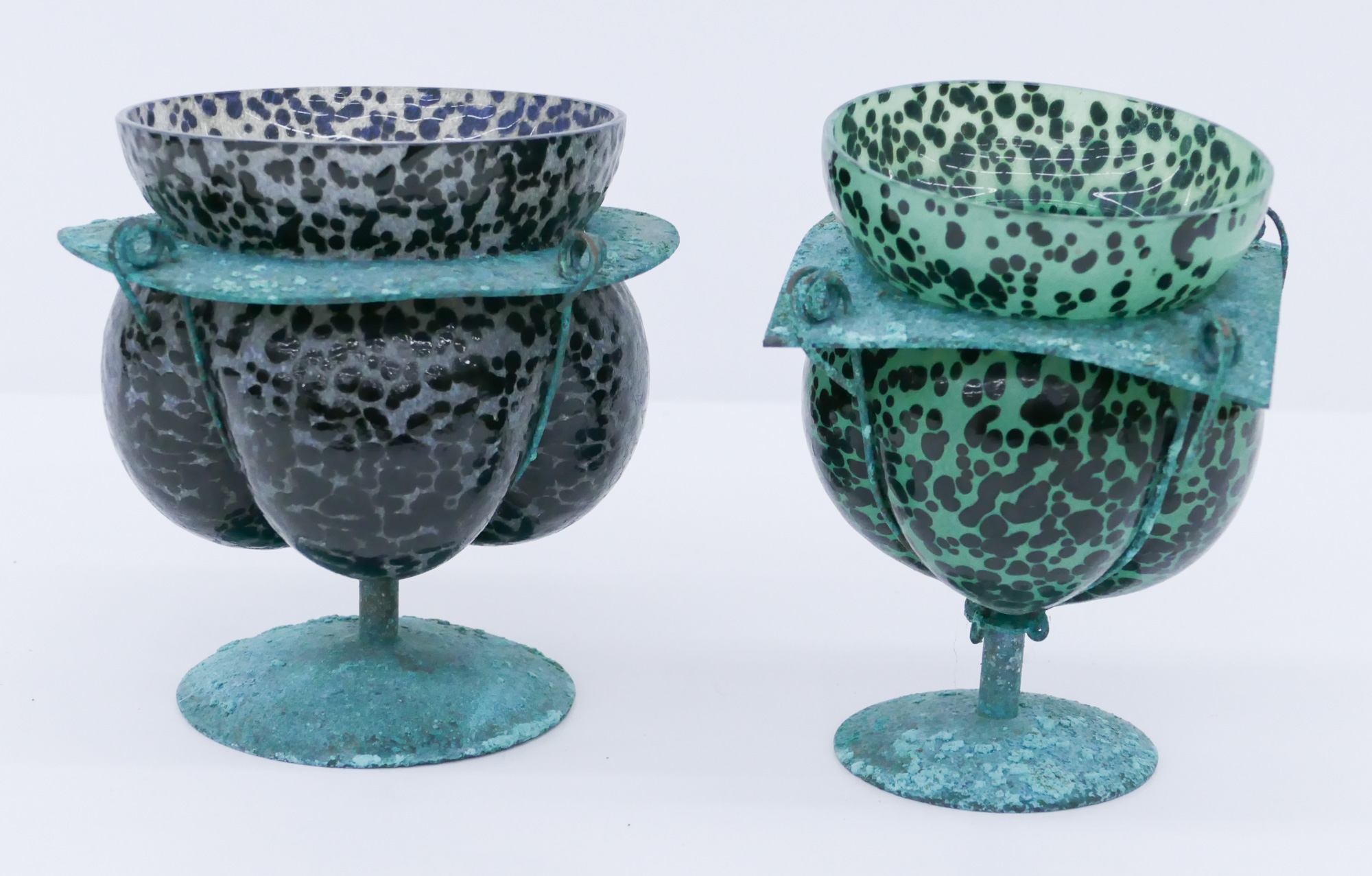 Appraisal: Nick Mount b Australian Glass and Copper Vessels '' Approx