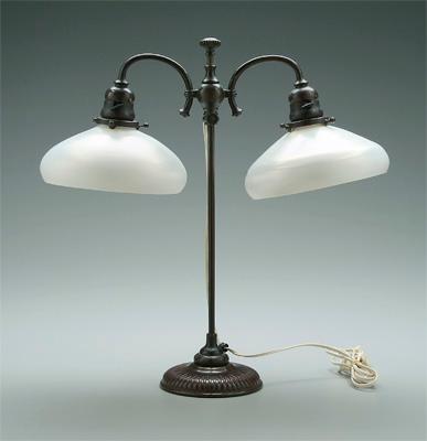 Appraisal: Adjustable Tiffany bronze desk lamp two lamps on adjustable axis