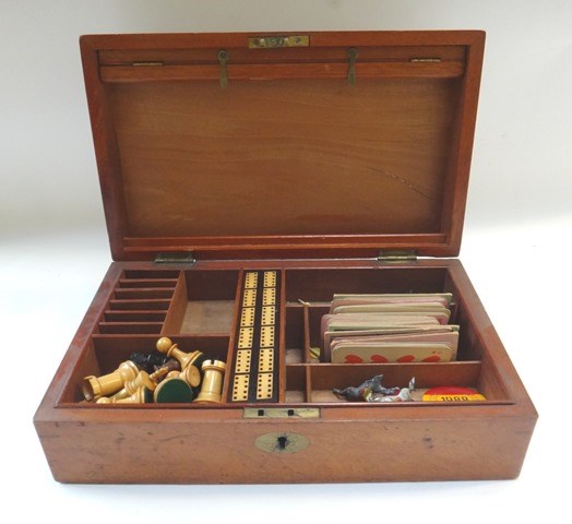 Appraisal: A mahogany cased games compendium first half of the th