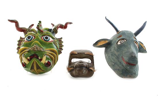 Appraisal: Collection of tribal and decorative masks H W to H