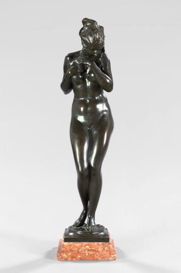 Appraisal: Bruno Fach Austrian fl ca - large patinated bronze figure