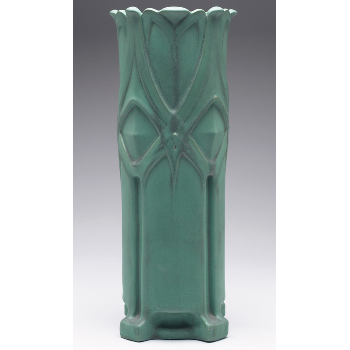 Appraisal: Teco vase designed by Fernand Moreau cylindrical shape with an