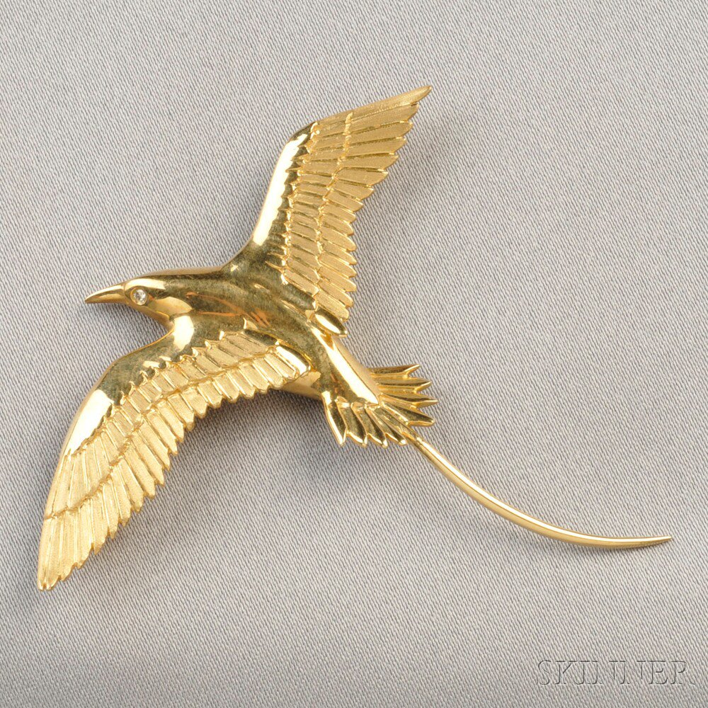 Appraisal: kt Gold Tropic Bird Brooch dwt lg in Estimate -