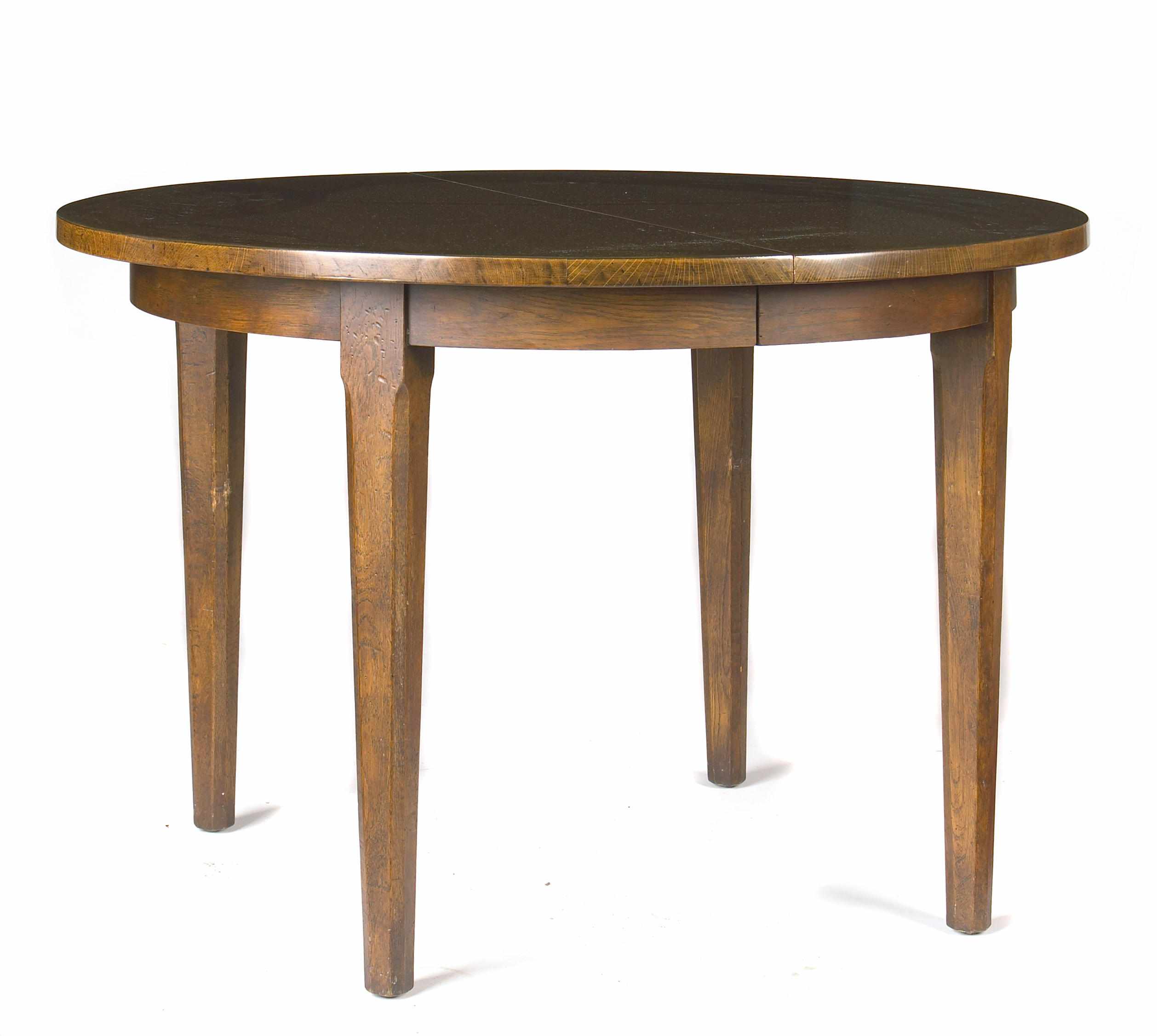 Appraisal: A Louis XVI style oak extension dining table with three