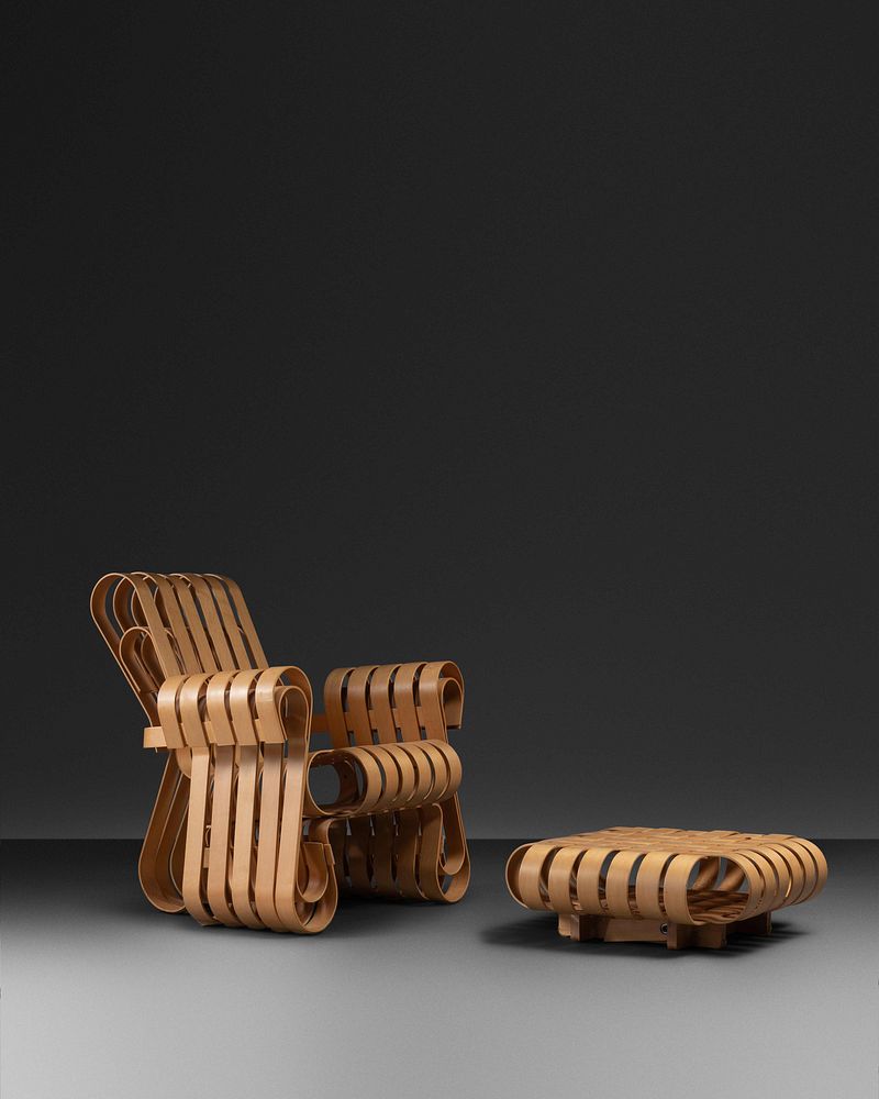 Appraisal: Frank Gehry American b Power Play Lounge Chair and Ottoman