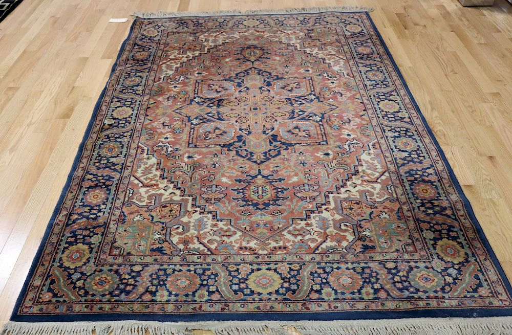 Appraisal: Vintage Heriz Style Carpet Nice pattern and colors From a