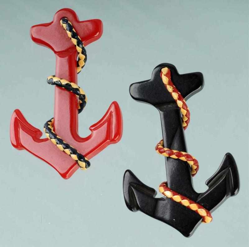 Appraisal: Lot of Bakelite Anchor Pins Description With gimp decorations CORRECTION