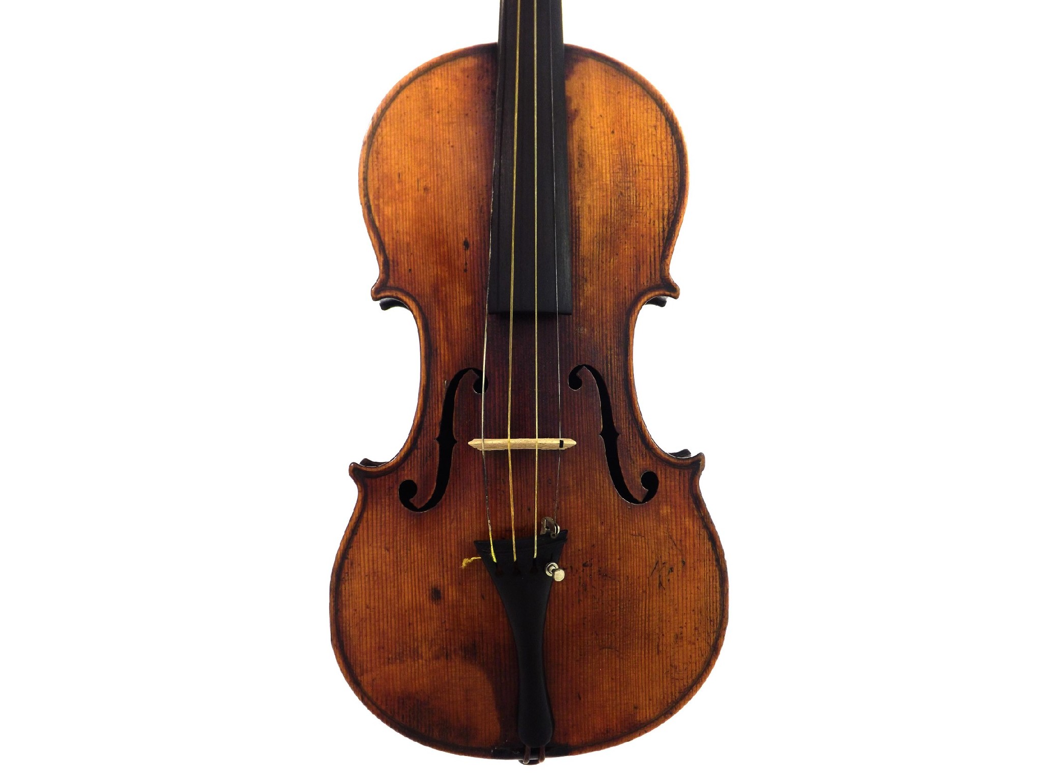 Appraisal: Interesting late th century violin with birds eye maple back