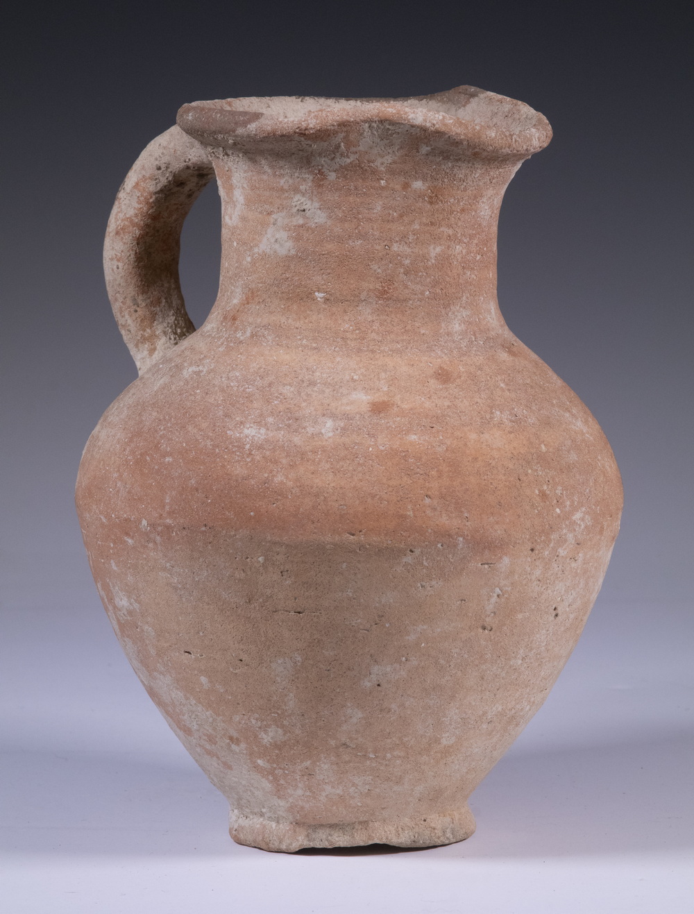 Appraisal: ANCIENT TERRA COTTA JUG WITH HANDLE AND POURING SPOUT IRON