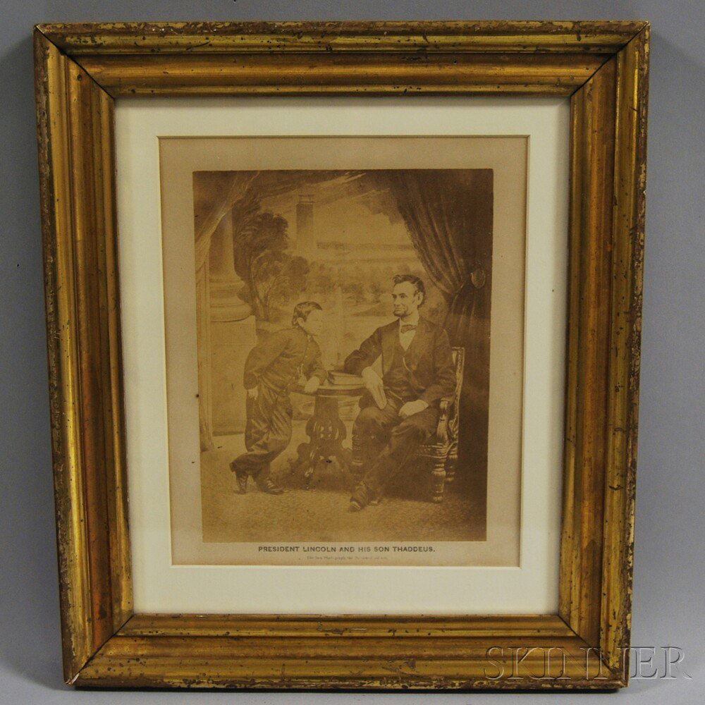 Appraisal: Framed Photograph President Lincoln and His Son Thaddeus captioned The