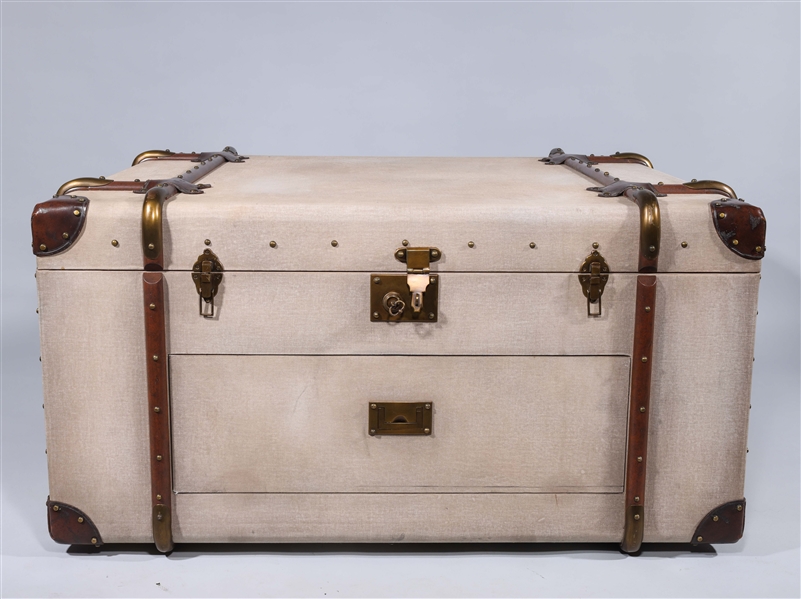 Appraisal: Massive Ralph Lauren Moreton Hall trunk comprising two drawers the