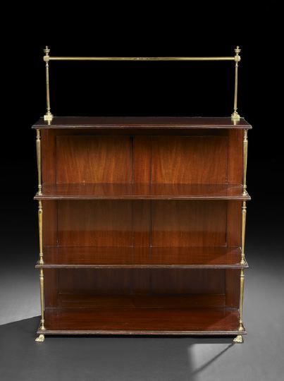 Appraisal: Regency-Style Mahogany Tiered Server late th century the brass plate