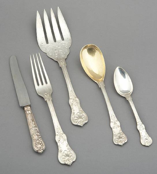 Appraisal: A continental silver flatware service for twelveKing's Pattern Comprising dinner