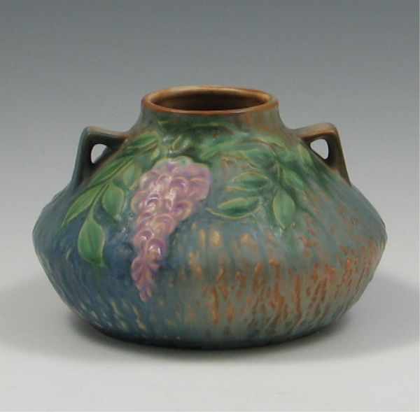 Appraisal: Roseville Wisteria Vase marked with Roseville Pottery gold foil label