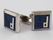 Appraisal: A pair of silver and hardstone Dunhill cufflinks