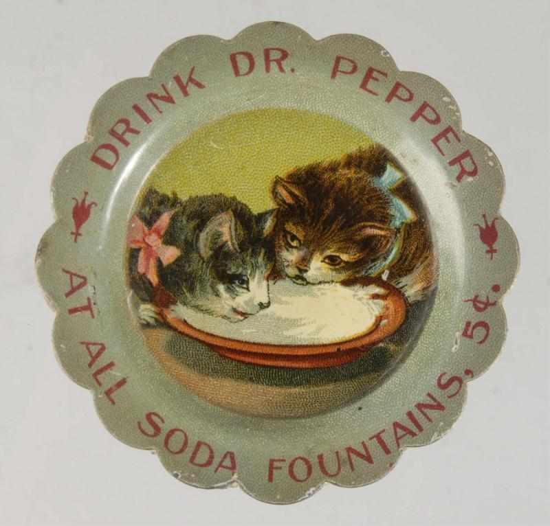 Appraisal: Dr Pepper Pin Tray with Cats Description Green variation Very