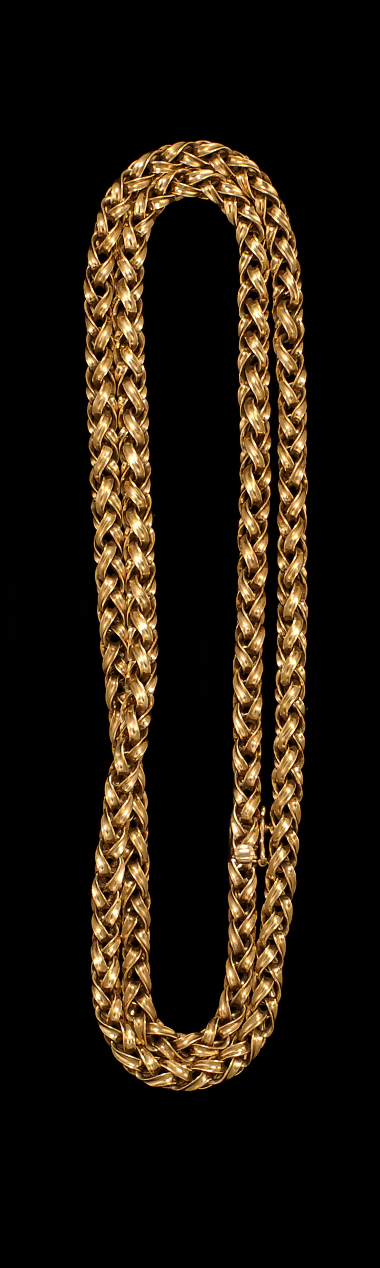 Appraisal: KT YELLOW GOLD NECKLACE In a braided design Length Approx