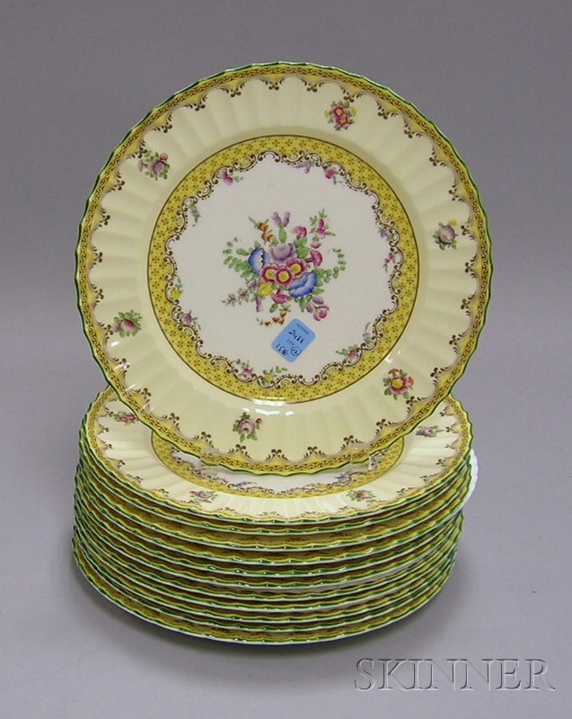 Appraisal: Set of Twelve Royal Worcester Willoughby Pattern Porcelain Dinner Plates