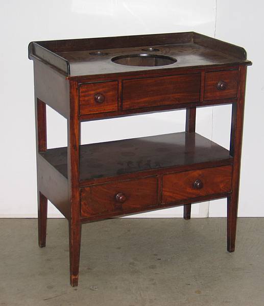 Appraisal: A Regency mahogany washstand first half th century height in