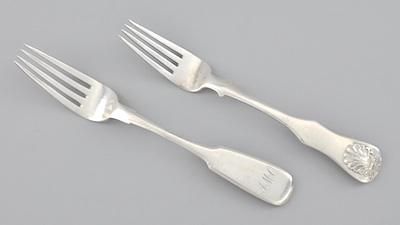 Appraisal: A Pair of Russian Silver Forks Hallmarked M Lipman Vilnius