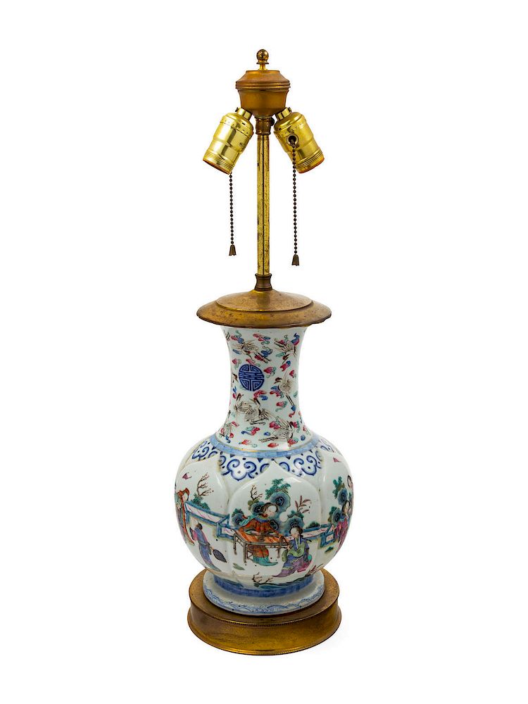 Appraisal: A Chinese Porcelain Vase of bottle form with f A