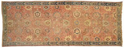 Appraisal: Northwest Persia carpet repeating floral designs on faded red ground