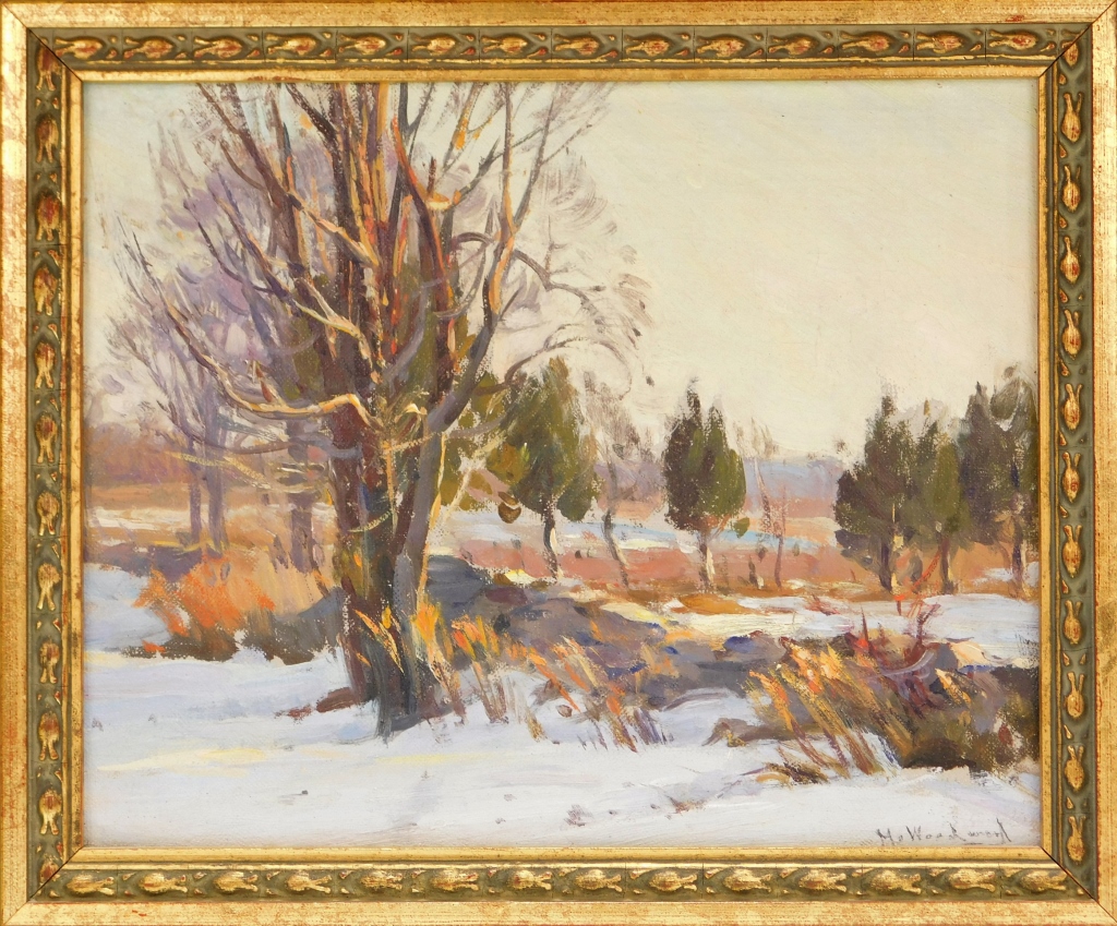 Appraisal: MABEL WOODWARD IMPRESSIONIST LANDSCAPE PAINTING Rhode Island - Winter landscape