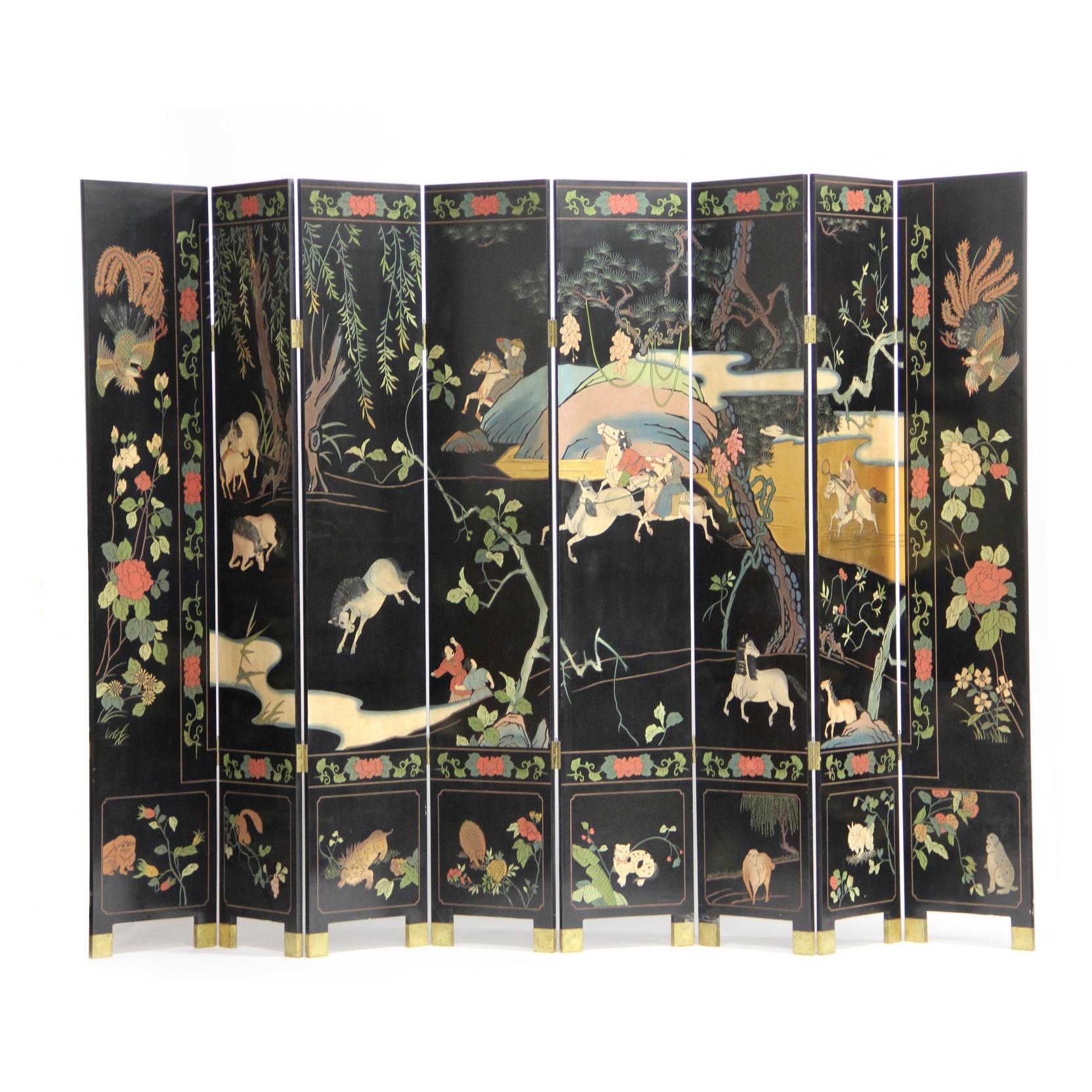 Appraisal: Eight Panel Chinese Coromandel Lacquered Screen late th century front