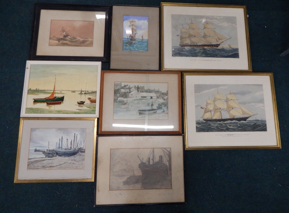 Appraisal: Various pictures and prints to include a thC watercolour depicting