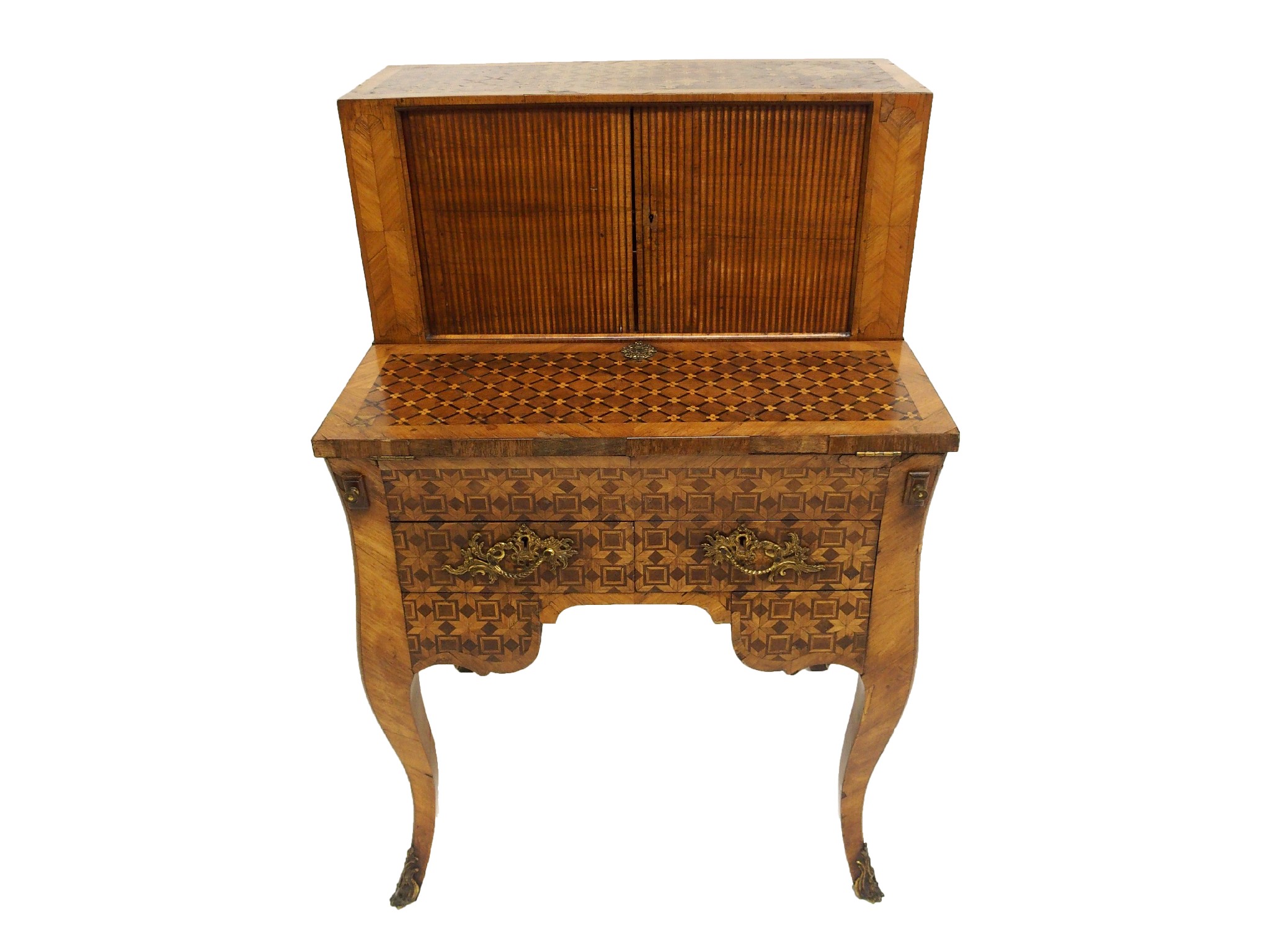 Appraisal: A Louis XV Kingwood Tulipwood and Parquetry ladies writing deskthe