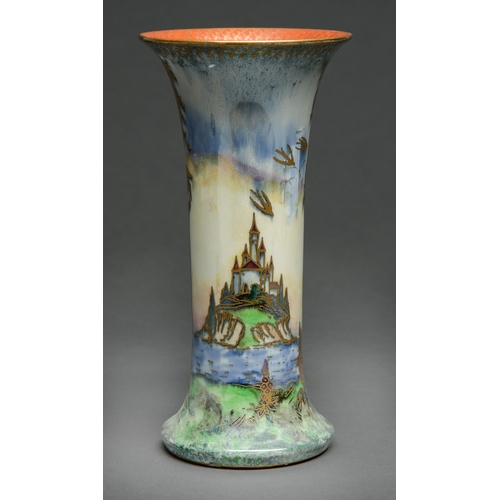 Appraisal: A Royal Worcester Crown Ware vase painted with an island