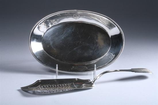 Appraisal: WILLIAM IV SILVER DISH AND FISH SERVER Dish by IA