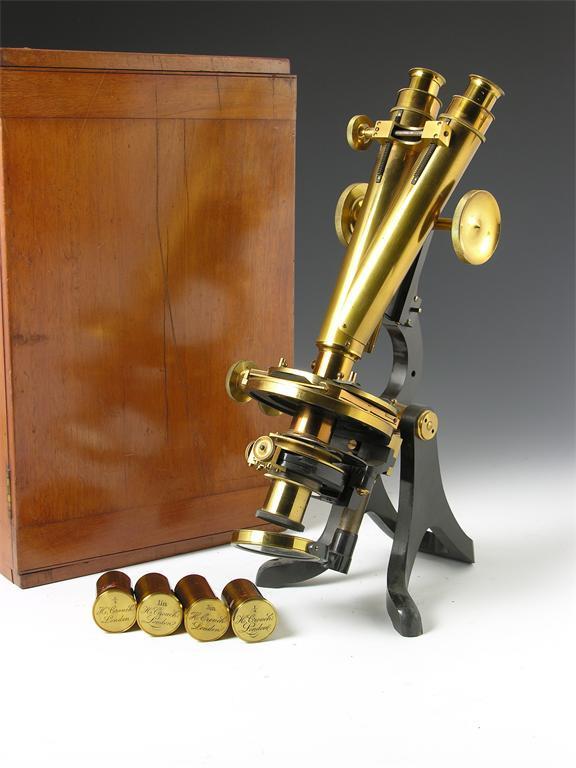 Appraisal: A brass binocular compound microscope