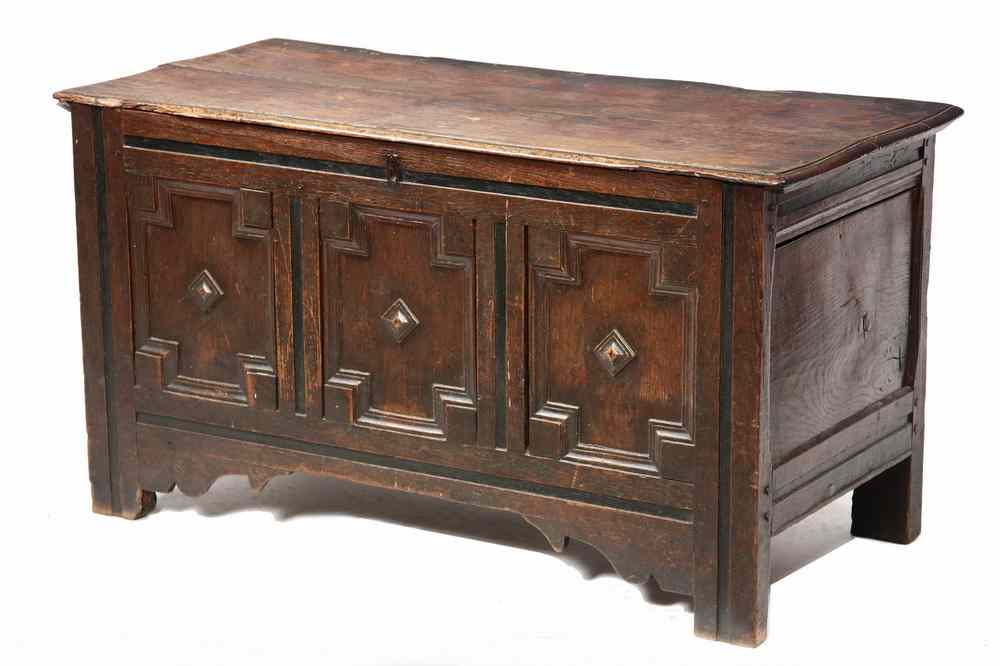 Appraisal: BLANKET BOX - th c oak joined lift top footed