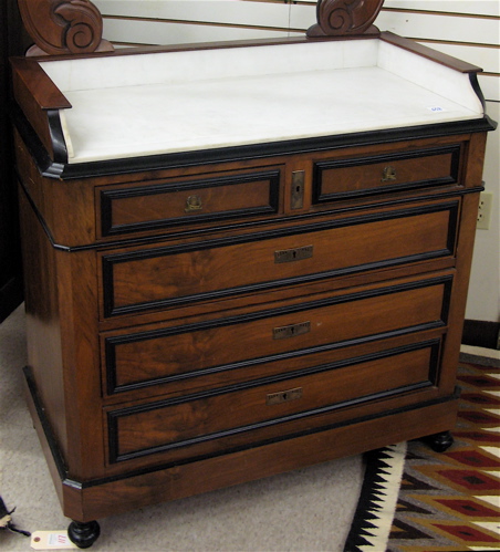 Appraisal: VICTORIAN MAHOGANY AND PARCEL-EBONIZED DRESSER Continental th century having a