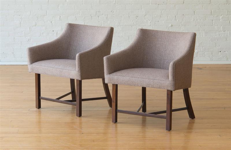 Appraisal: HARVEY PROBBER PAIR OF UPHOLSTERED ARMCHAIRS x x in Property