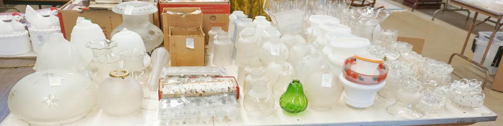 Appraisal: COLLECTION OF ASSORTED MOLDED AND ETCHED GLASS AND CRYSTAL LAMP