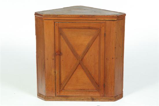 Appraisal: COUNTRY HANGING CUPBOARD American th century hardwood and poplar Old