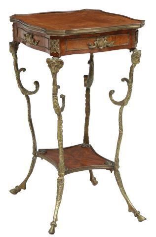 Appraisal: French Neoclassical style side table th c banded and burlwood