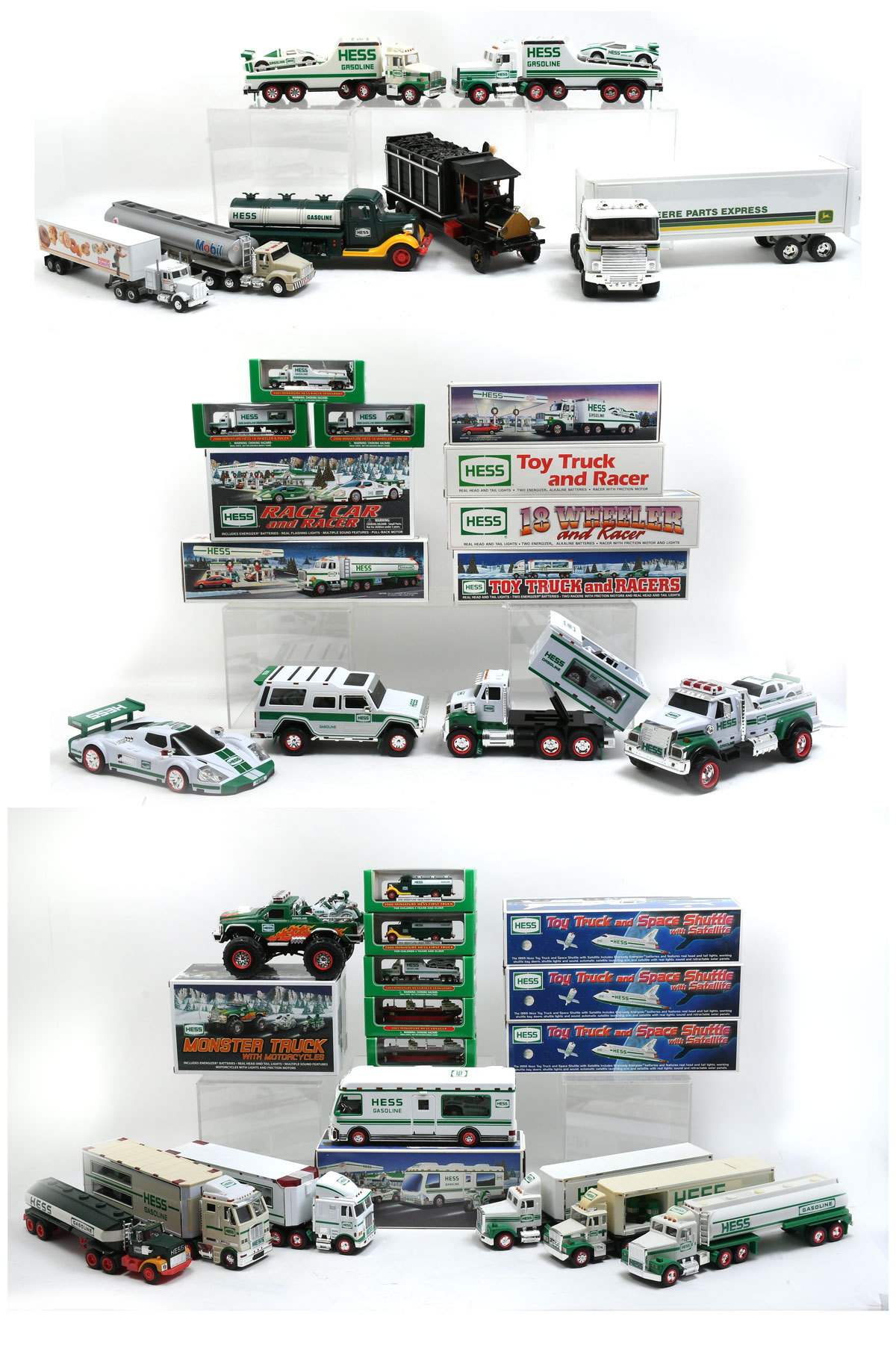 Appraisal: LARGE PC HESS TOY TRUCK COLLECTION Comprising Tanker trucks -Wheeler